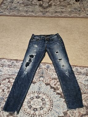 Silver Jeans Dark Blue Ripped Skinny Jeans